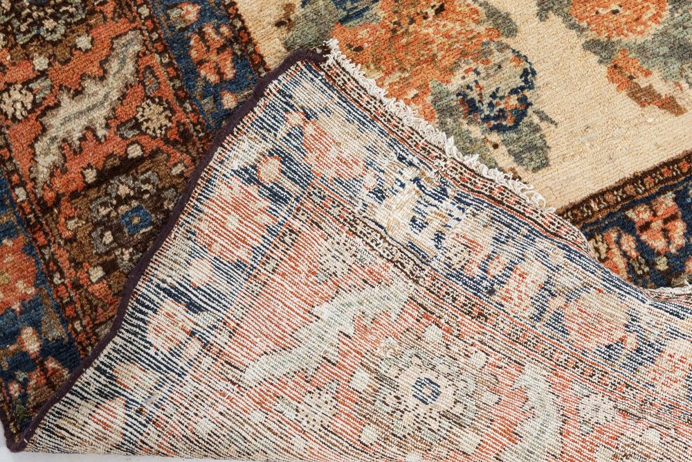 Authentic Persian Bakhtiari Handmade Wool Rug in Orange, Beige, Green BB7471