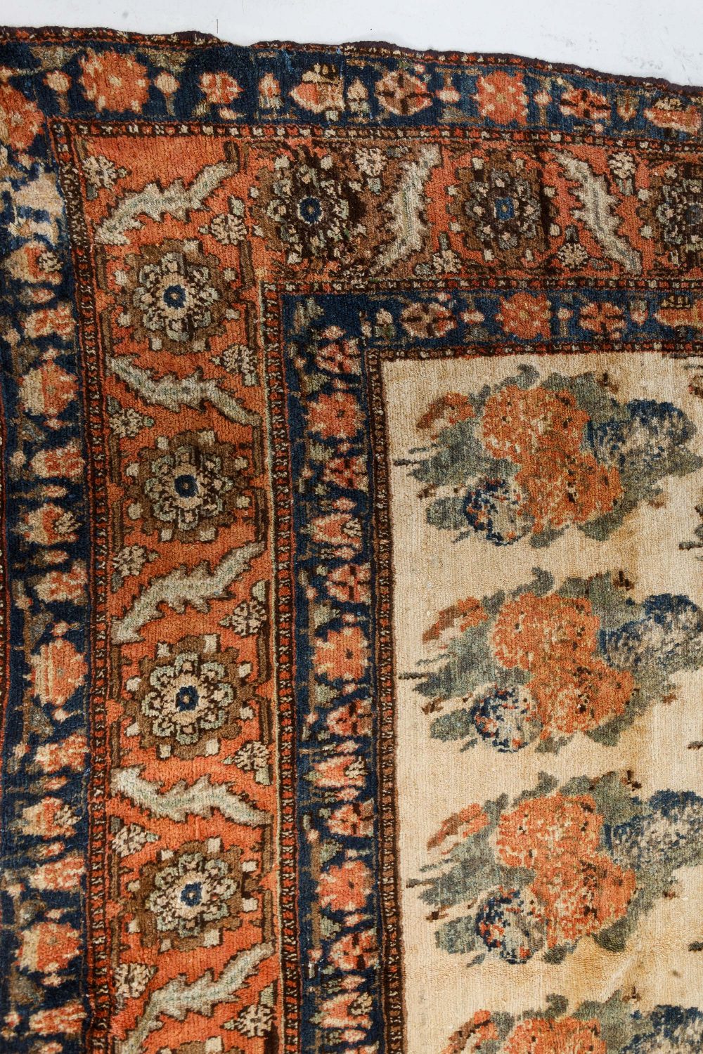 Authentic Persian Bakhtiari Handmade Wool Rug in Orange, Beige, Green BB7471