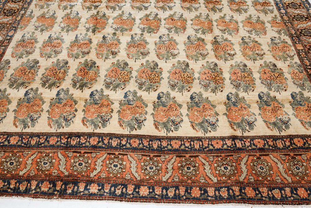 Authentic Persian Bakhtiari Handmade Wool Rug in Orange, Beige, Green BB7471