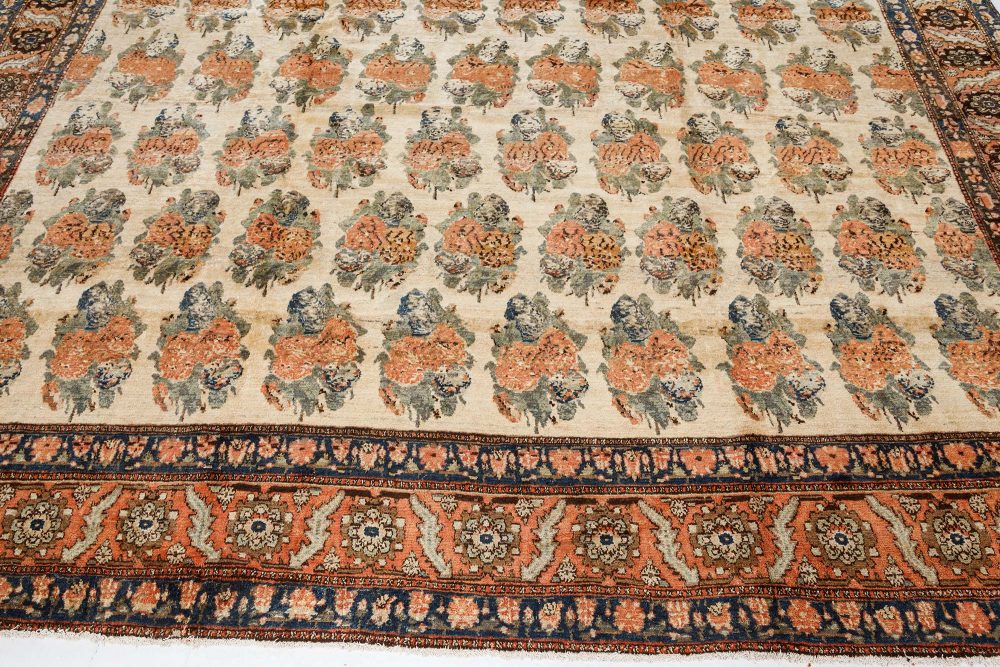 Authentic Persian Bakhtiari Handmade Wool Rug in Orange, Beige, Green BB7471