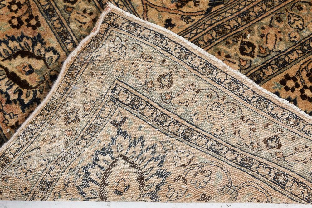 Antique Persian Meshad Botanic Handmade Wool Rug BB7472