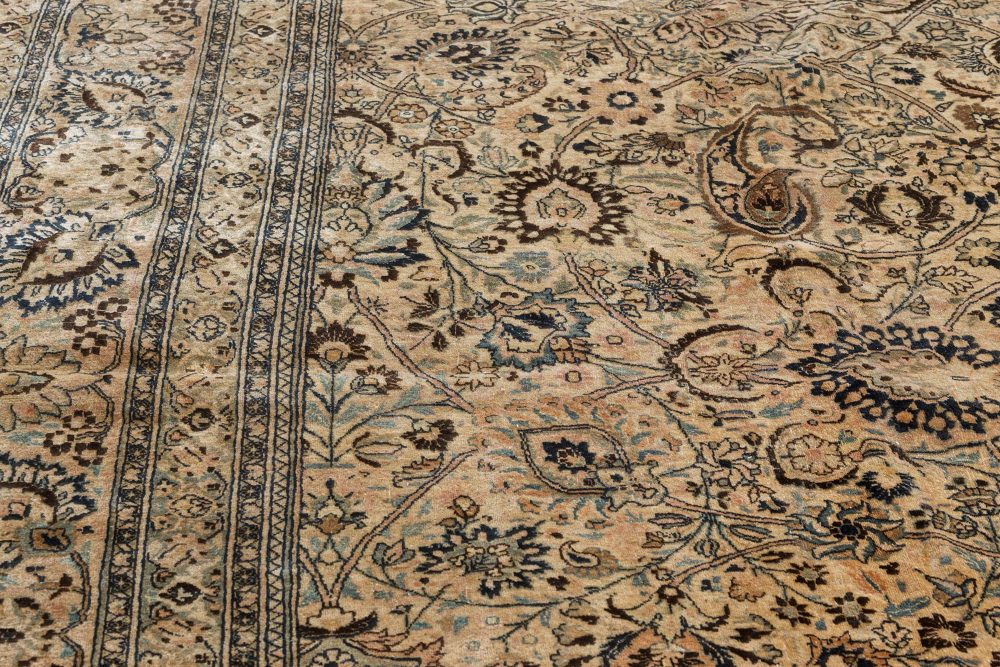 Antique Persian Meshad Botanic Handmade Wool Rug BB7472