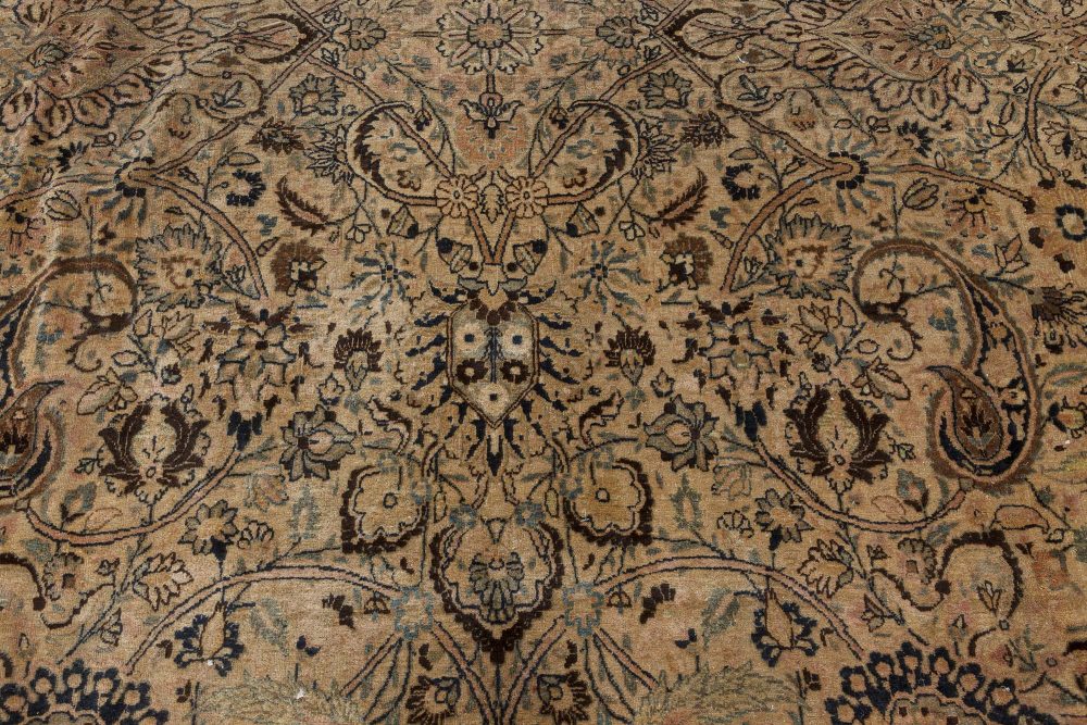 Antique Persian Meshad Botanic Handmade Wool Rug BB7472