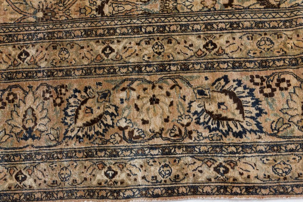 Antique Persian Meshad Botanic Handmade Wool Rug BB7472