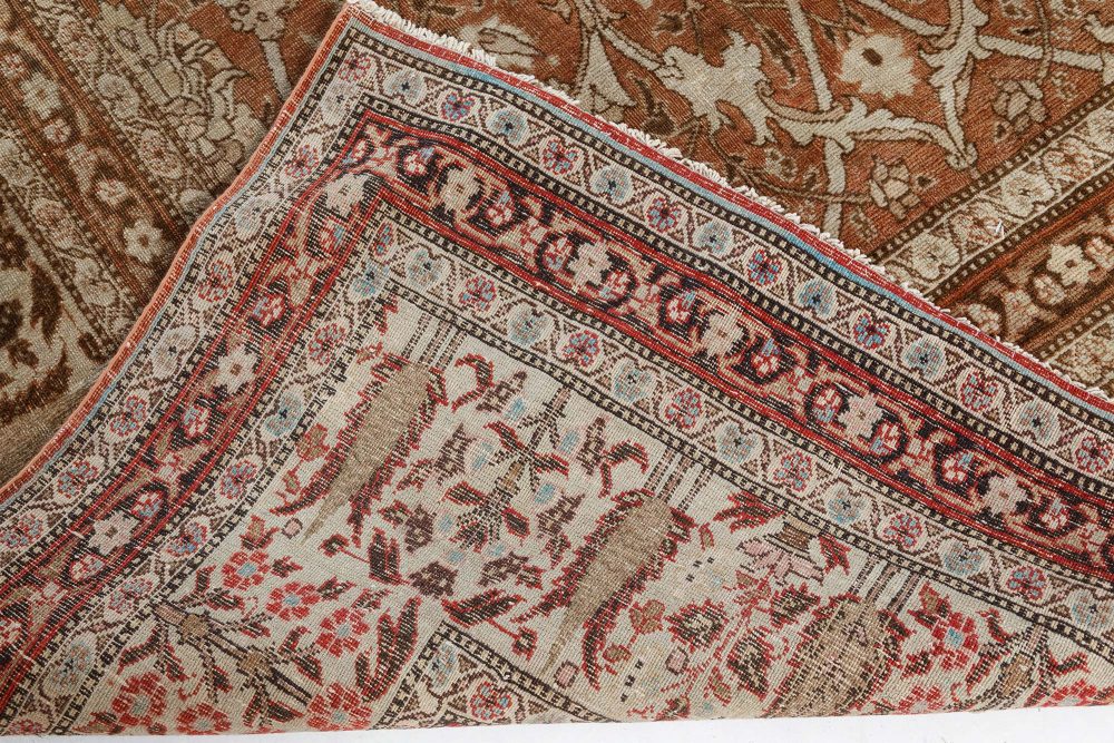 Authentic Persian Tabriz Handwoven Wool Rug BB7485