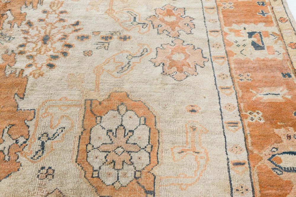 Early 20th Century Turkish Oushak Botanic Handmade Wool Rug BB7487