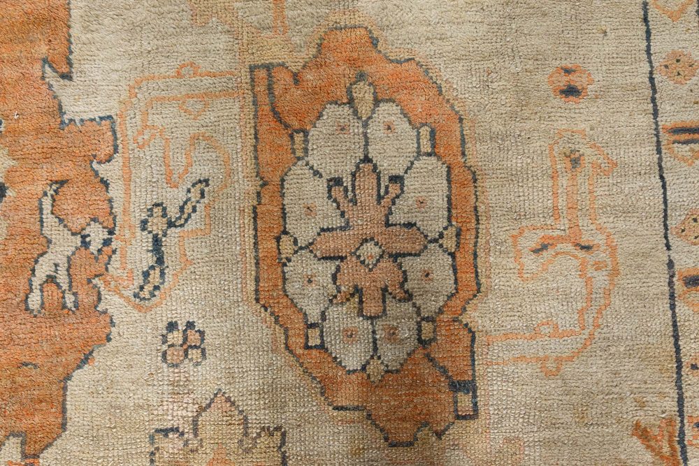 Early 20th Century Turkish Oushak Botanic Handmade Wool Rug BB7487