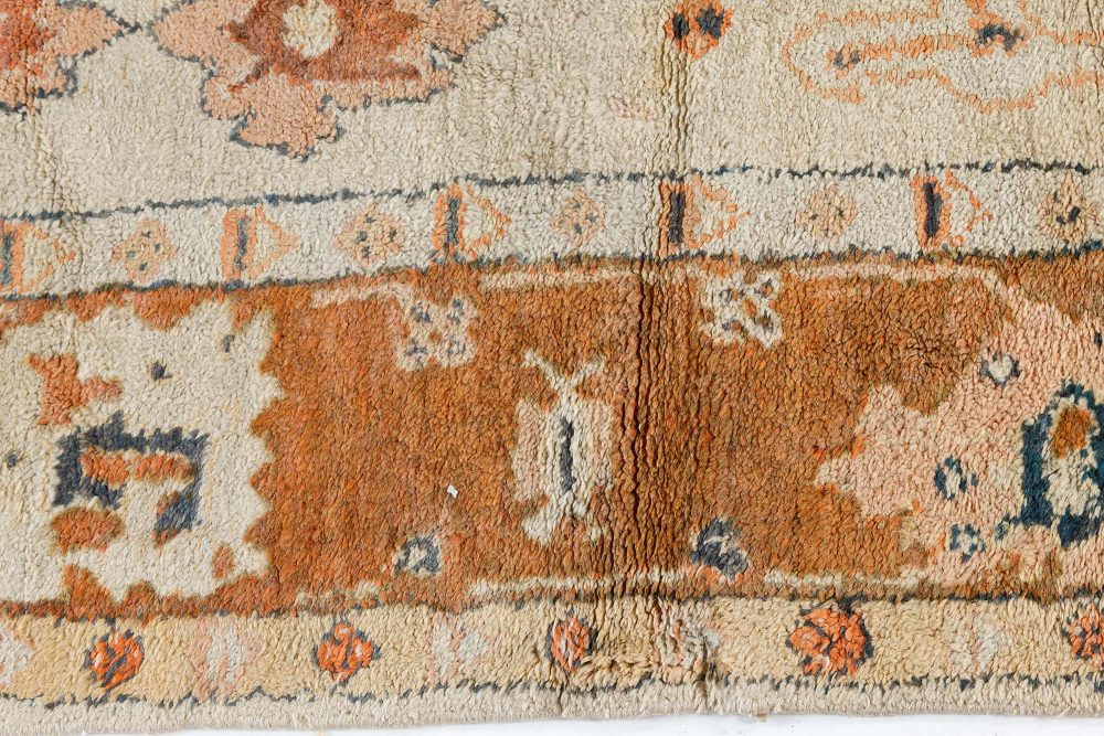 Early 20th Century Turkish Oushak Botanic Handmade Wool Rug BB7487