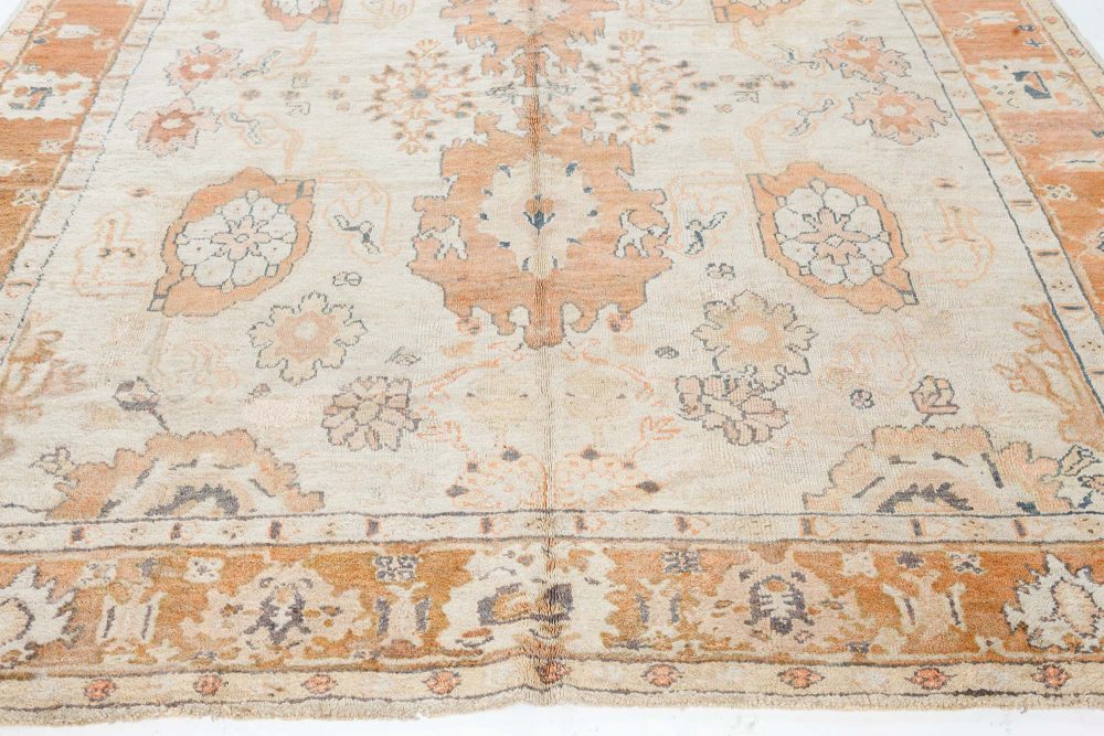 Early 20th Century Turkish Oushak Botanic Handmade Wool Rug BB7487