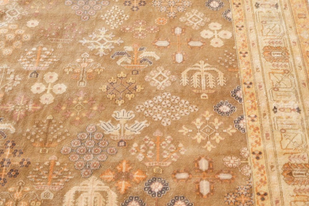 Vintage Persian Tabriz Botanic Design Handmade Wool Carpet BB7494