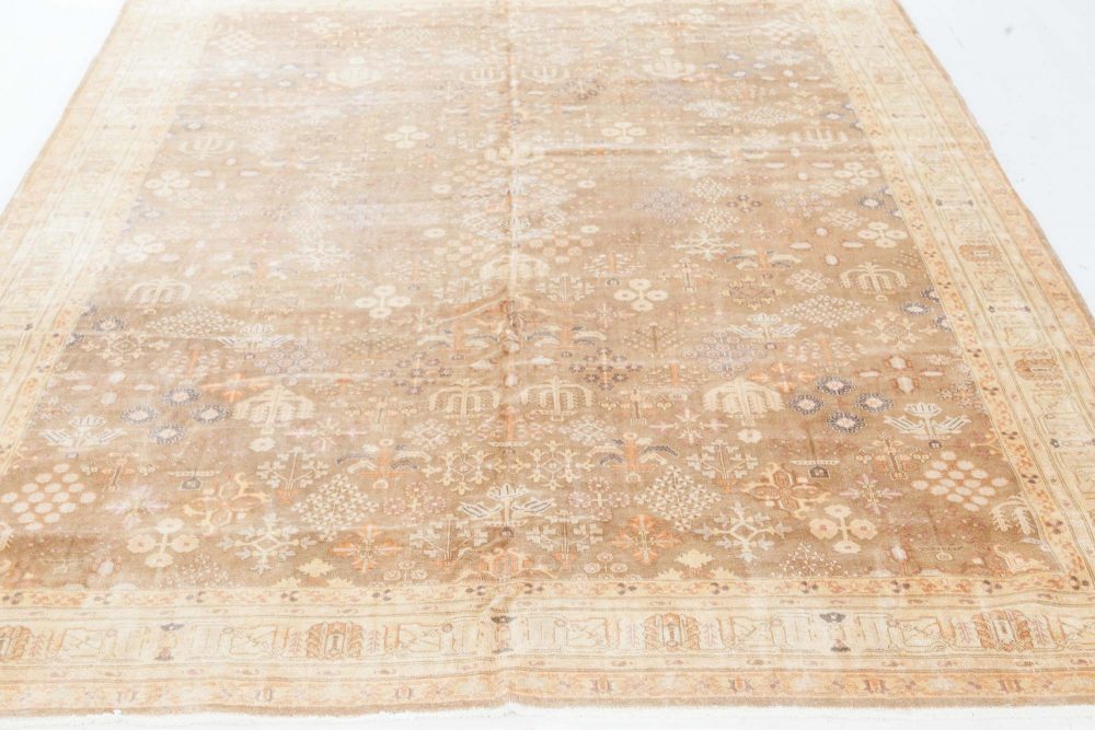 Vintage Persian Tabriz Botanic Design Handmade Wool Carpet BB7494