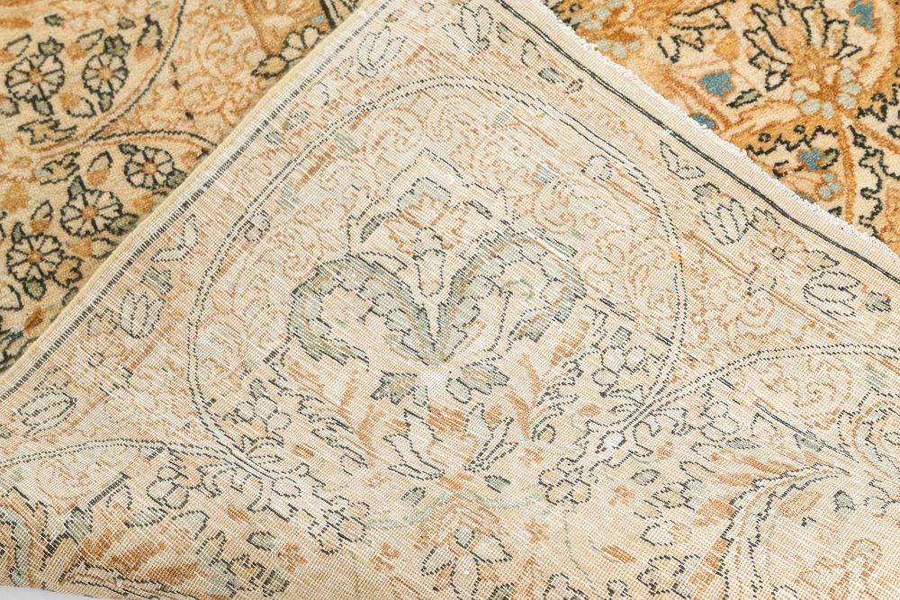 Antique Persian Kirman Floral Design Handmade Wool Carpet BB7496