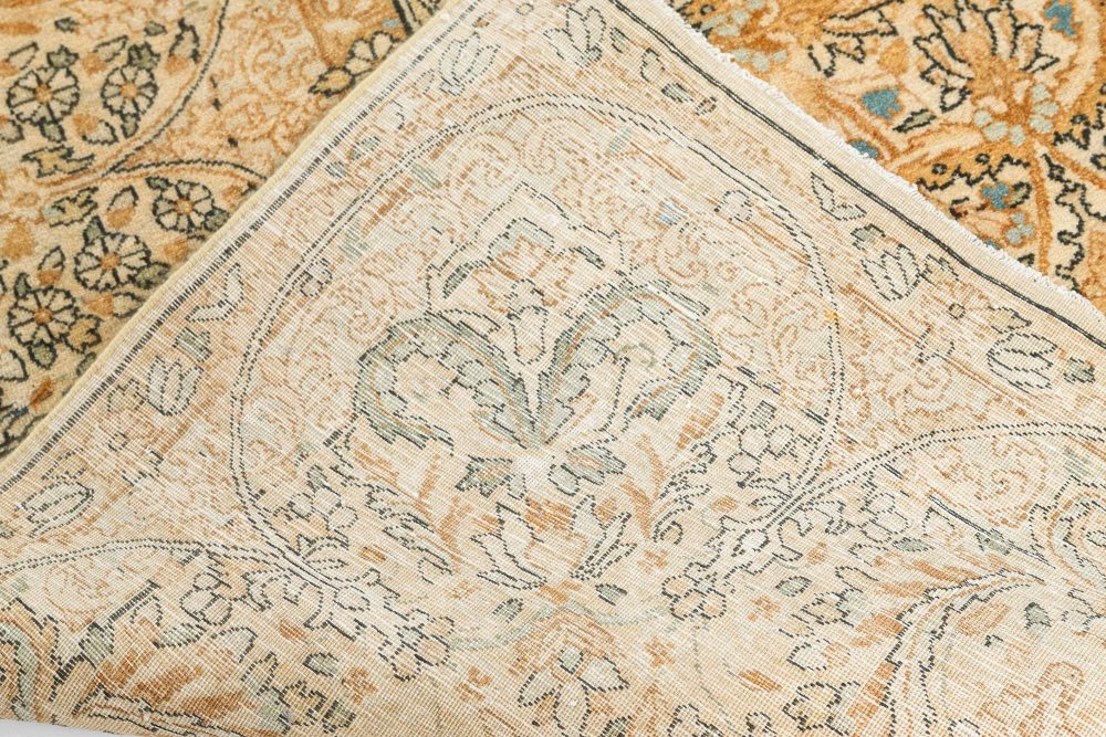 Antique Persian Kirman Floral Design Handmade Wool Carpet BB7496