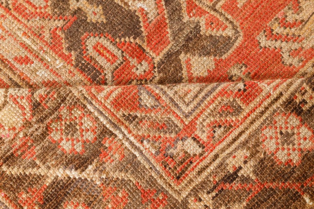 Authentic Oversized Vintage Turkish Oushak Orange Hand Knotted Wool Rug BB7497