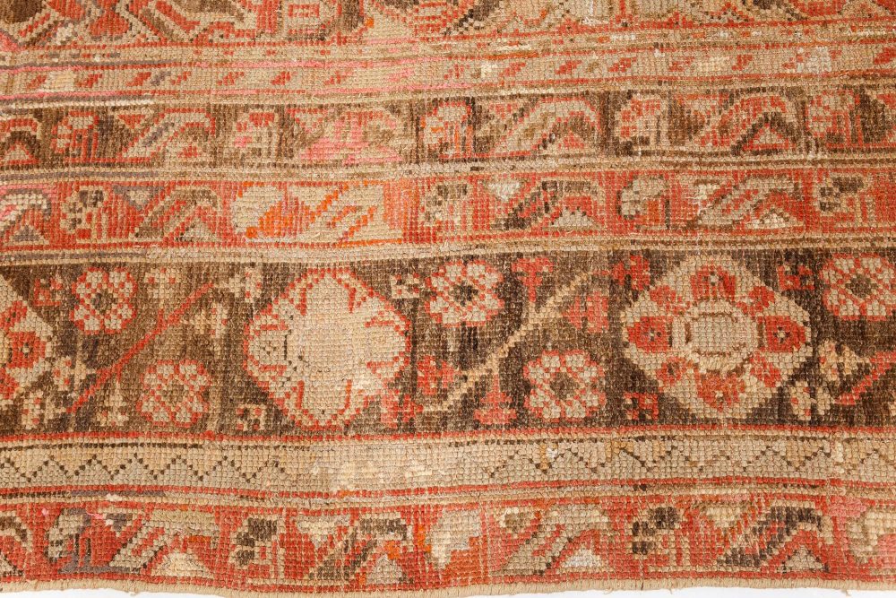 Authentic Oversized Vintage Turkish Oushak Orange Hand Knotted Wool Rug BB7497