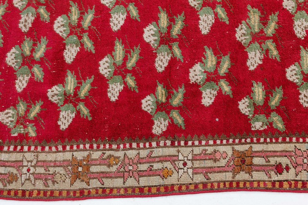 Authentic Turkish Ghiordes Red Handmade Wool Rug BB7503