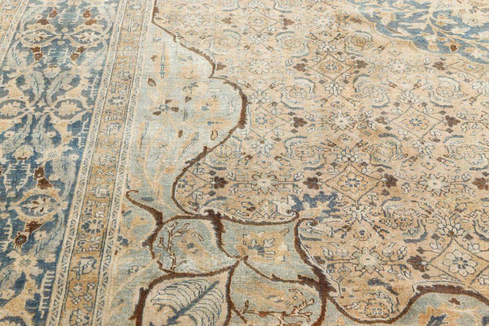 Fine Antique Persian Tabriz Handmade Wool Rug BB7508