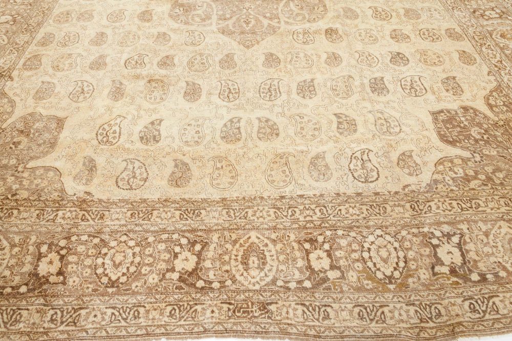 Authentic 19th Century Persian Tabriz Handmade Wool Rug BB7509