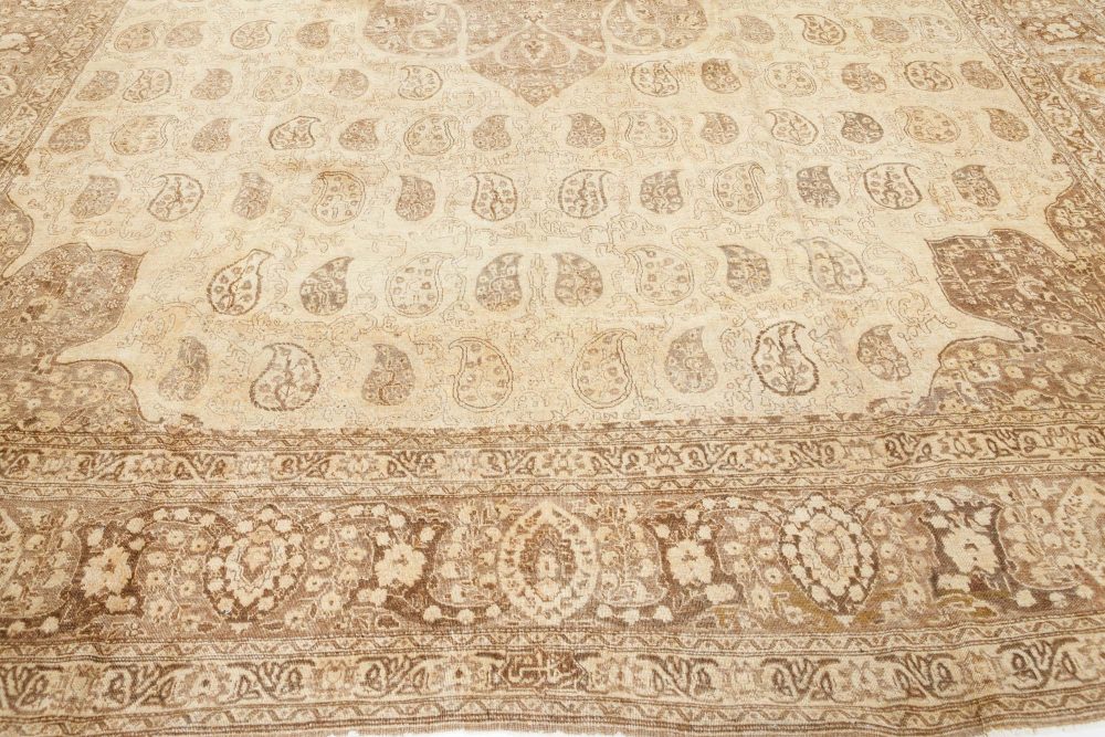 Authentic 19th Century Persian Tabriz Handmade Wool Rug BB7509