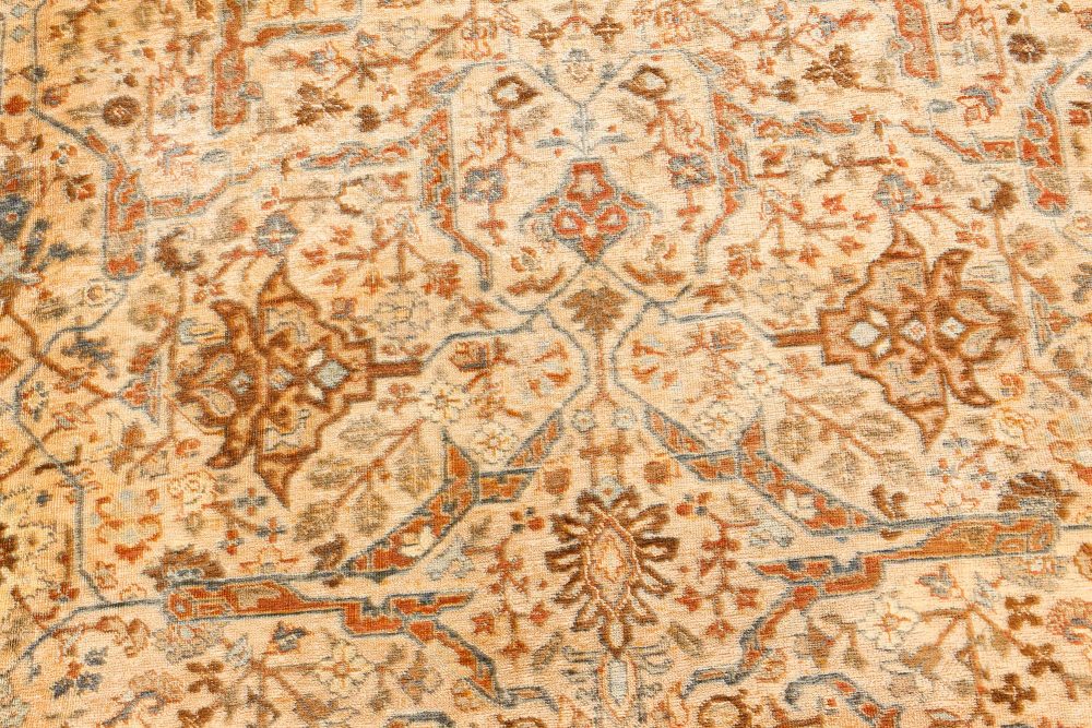 Fine Antique Persian Tabriz Botanic Design Handmade Wool Rug BB7512