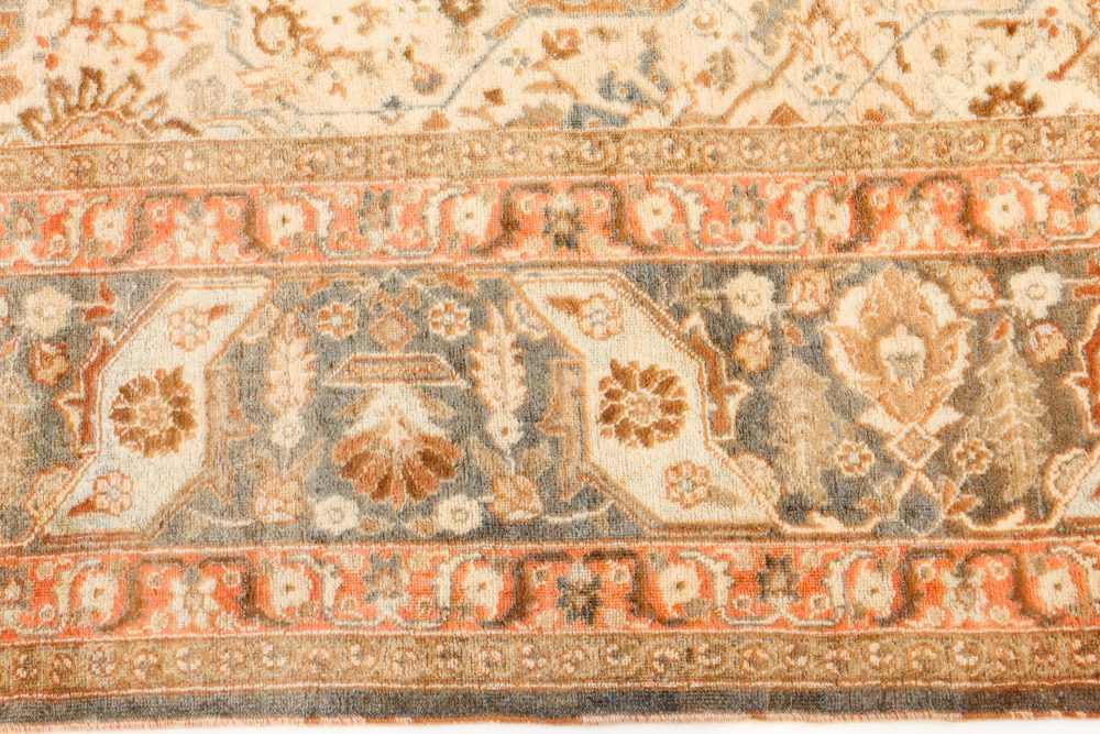 Fine Antique Persian Tabriz Botanic Design Handmade Wool Rug BB7512