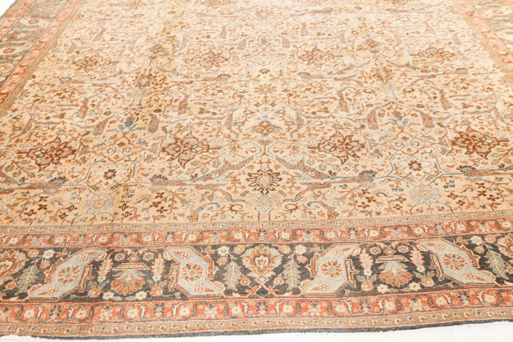 Fine Antique Persian Tabriz Botanic Design Handmade Wool Rug BB7512