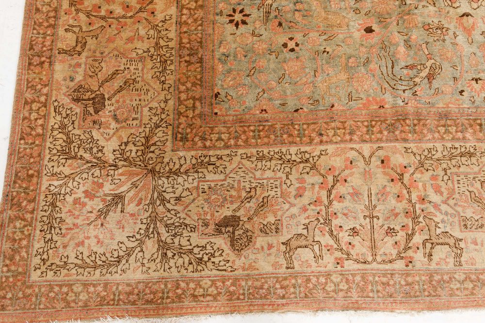 Authentic Persian Tabriz Handmade Wool Rug BB7516