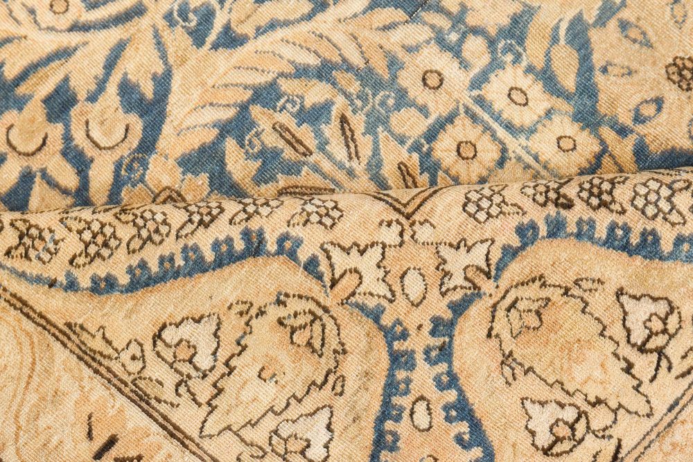 Fine Antique Persian Kirman Blue Handmade Wool Carpet BB7517