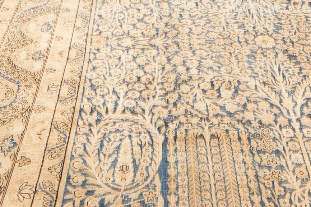 Fine Antique Persian Kirman Blue Handmade Wool Carpet BB7517