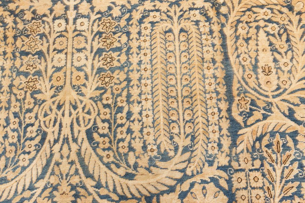 Fine Antique Persian Kirman Blue Handmade Wool Carpet BB7517