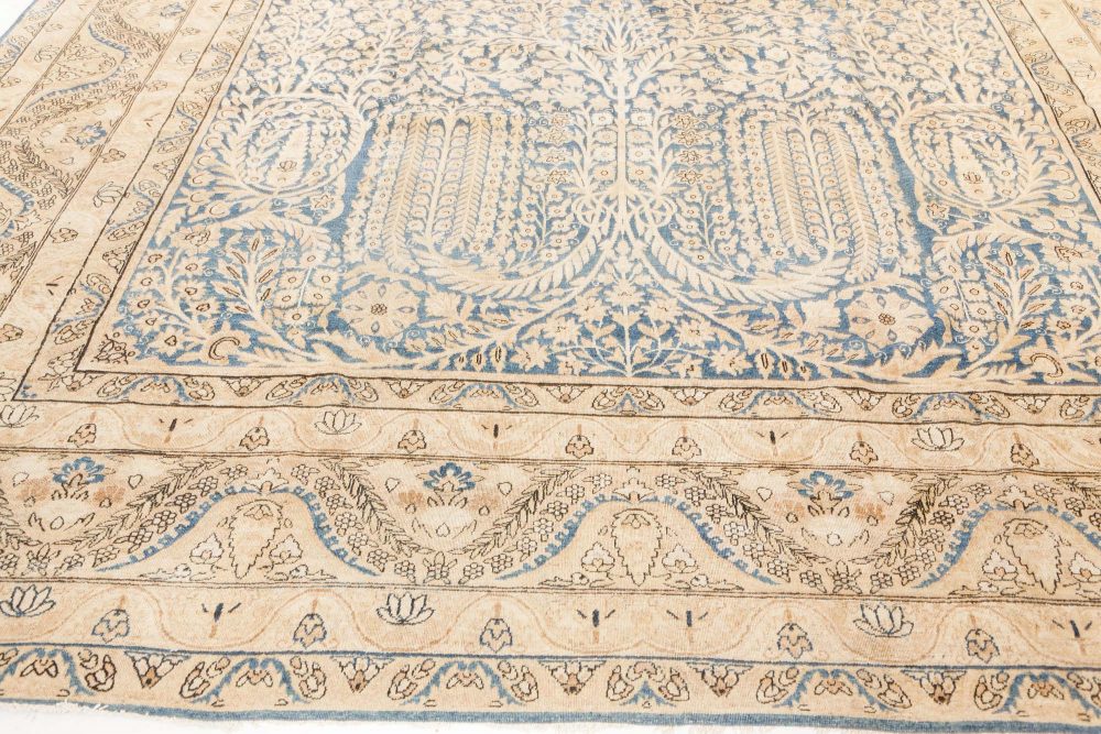 Fine Antique Persian Kirman Blue Handmade Wool Carpet BB7517