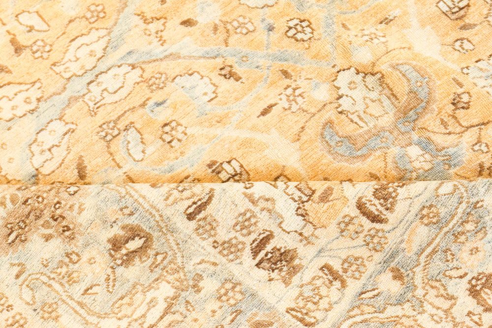 Authentic Persian Khorassan Orange, Yellow Handmade Wool Rug BB7520