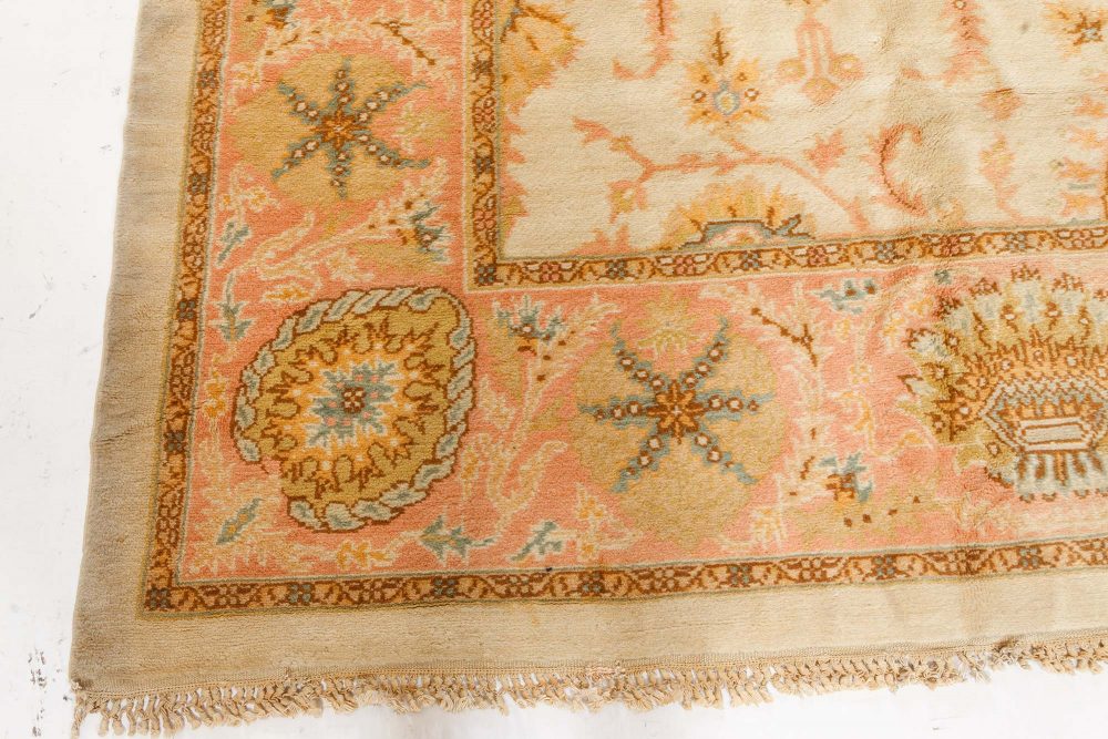 High-quality Vintage Botanic Turkish Oushak Handmade Wool Carpet BB7522