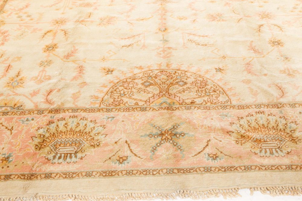 High-quality Vintage Botanic Turkish Oushak Handmade Wool Carpet BB7522