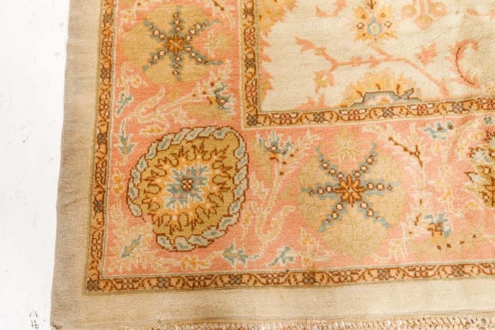 High-quality Vintage Botanic Turkish Oushak Handmade Wool Carpet BB7522