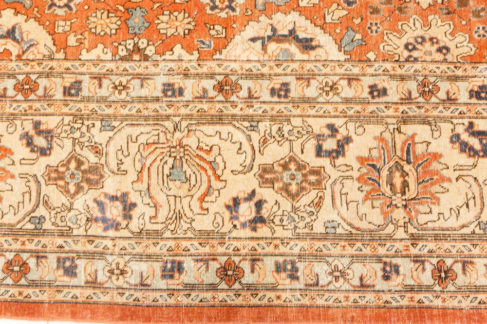 Authentic Persian Tabriz Red Handmade Wool Carpet BB7525
