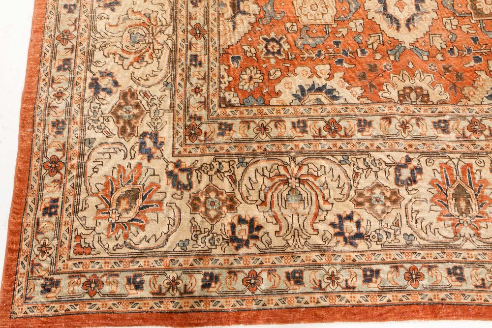 Authentic Persian Tabriz Red Handmade Wool Carpet BB7525