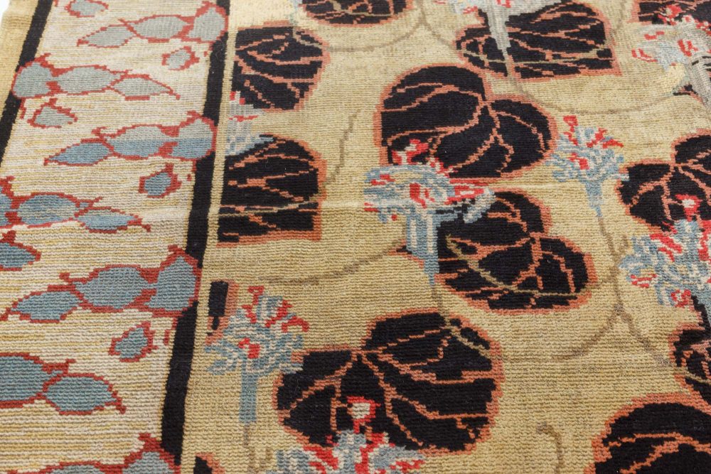 One-of-a-kind Vintage Irish Botanic Hand Knotted Wool Carpet BB7532