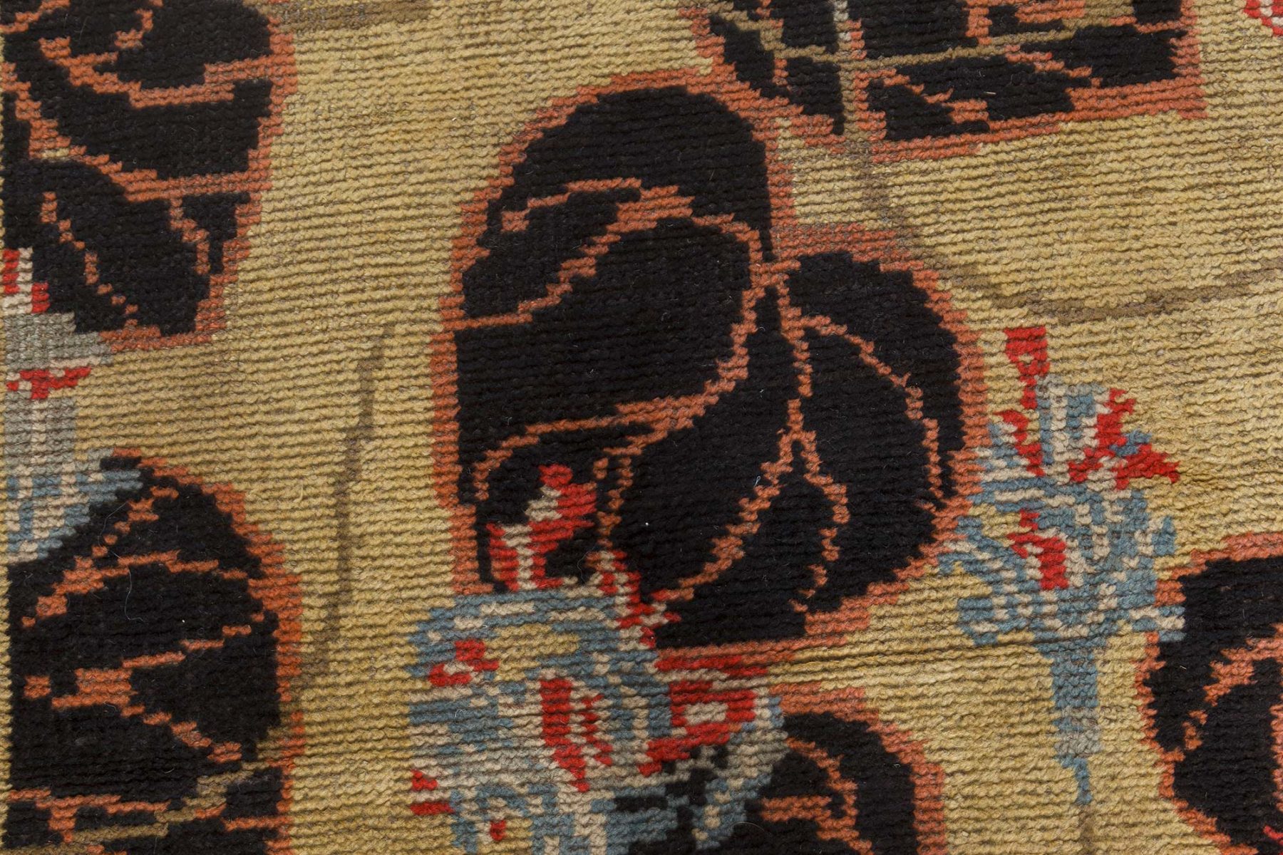 One-of-a-kind Vintage Irish Botanic Hand Knotted Wool Carpet BB7532 by DLB