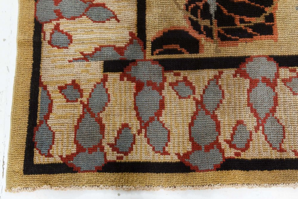 One-of-a-kind Vintage Irish Botanic Hand Knotted Wool Carpet BB7532