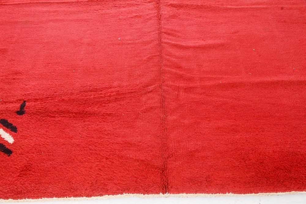 Vintage Moroccan Red Hand Knotted Wool Rug BB7544