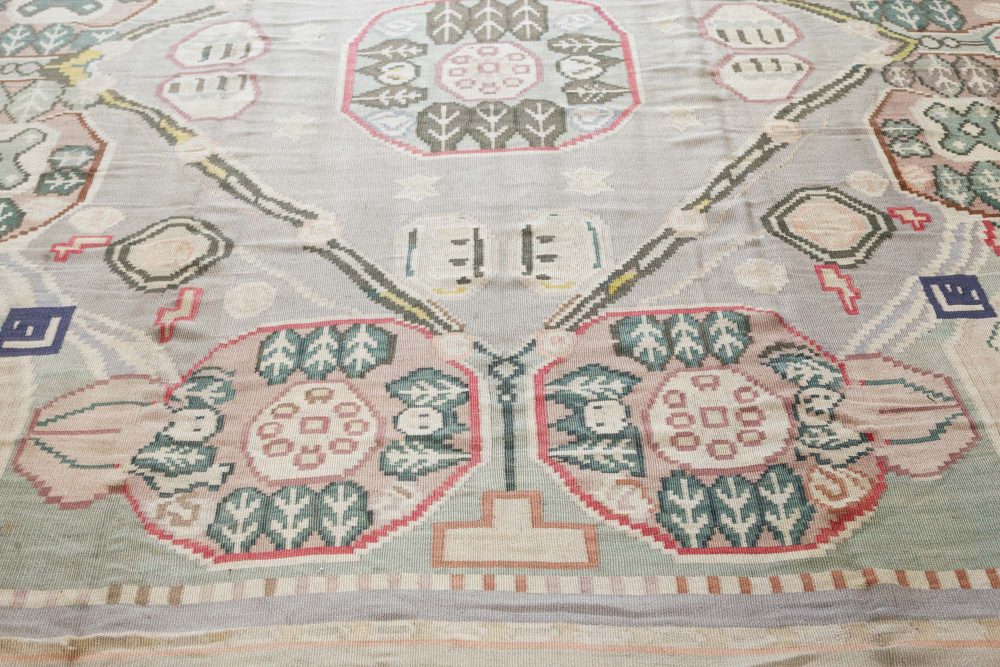 High-Quality Vintage Bessarabian Abstract Handmade Rug BB7546