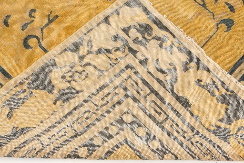 Fine Antique Chinese Golden Yellow Handwoven Wool Rug BB7558