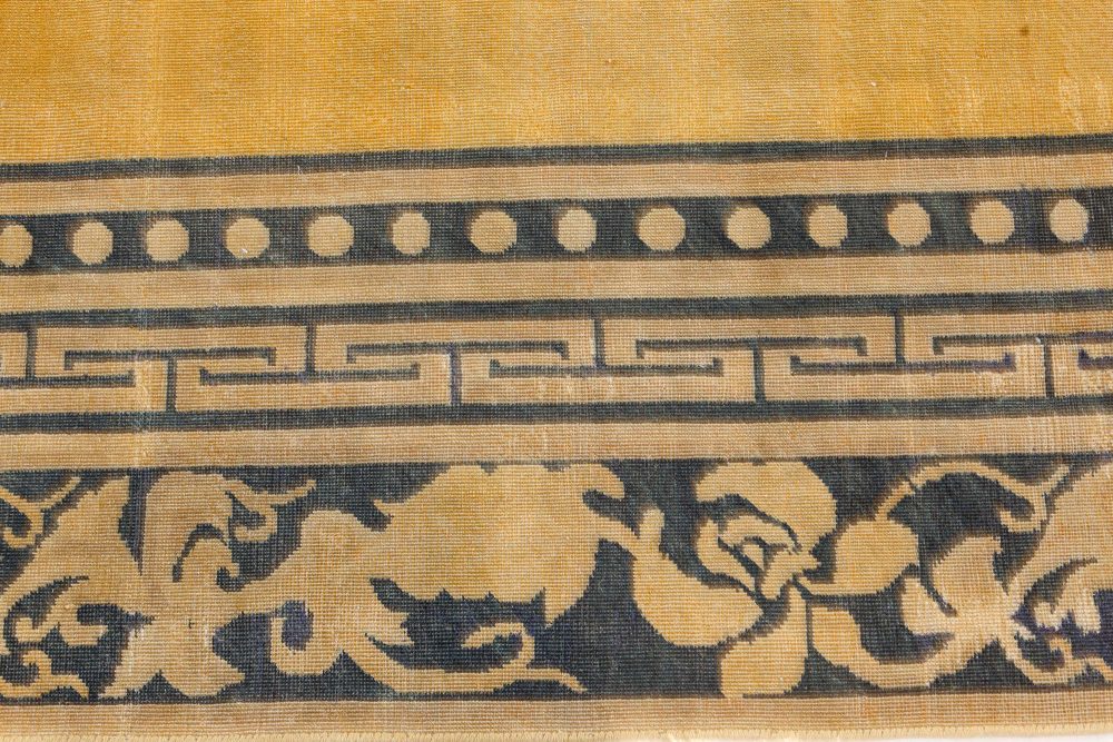 Fine Antique Chinese Golden Yellow Handwoven Wool Rug BB7558