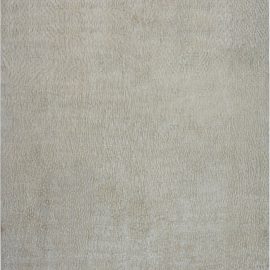 Modern Abstract Striped Cream Beige Handmade Silk Oversized Rug “Ripple” N10988
