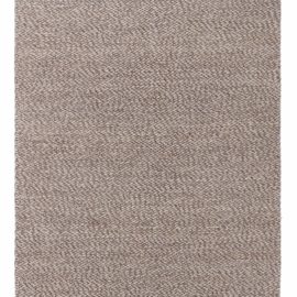 Hand-Knotted Modern Wool Runner In Classic Taupe With Subtle Herringbone Weave – Handmade “Espiga” N11342