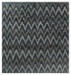 Doris Leslie Blau Collection <mark class='searchwp-highlight'>Ikat</mark> “Rainbow” Geometric Gray & Black Handmade Rug N10158