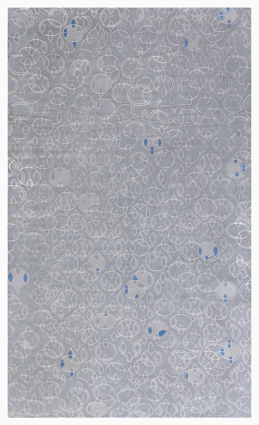 Doris Leslie Blau Collection Modern Hummingbird Silver Handmade Wool Silk Rug N12772