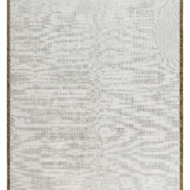 Modern Hand-Knotted Solid Ivory Handmade Wool & Silk Rug “Aurum” N10600