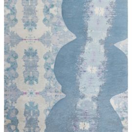 Modern Abstract Light Gray Handmade Hemp Rug “Jangala” Designed By Eskayel N10875